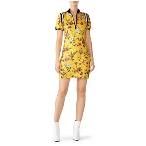Pam & Gela Yellow Floral Sheath Dress Size Small